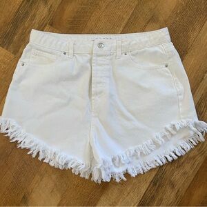 Wild Fable Frayed Edge High Waist White Shorts